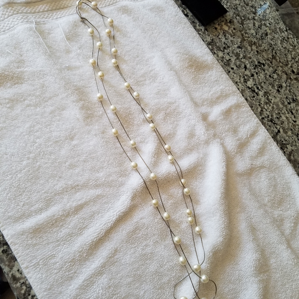 Sterling silver and pearl necklace